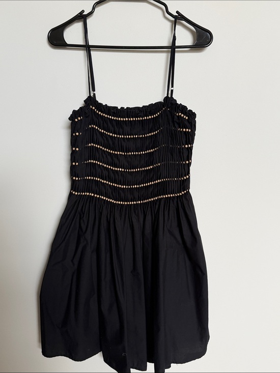 Zara Dresses & Skirts - Zara Black Spaghetti-Strap Summer Dress with Beaded Detail